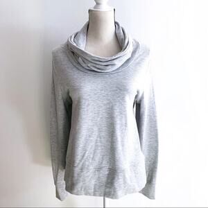 Yogalicious Size XL Soft Long Sleeve Cow Neck Sweater Top Light Heather Grey